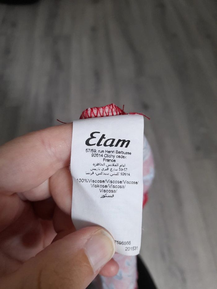 Chemisier blouse rouge fleurie - photo numéro 8