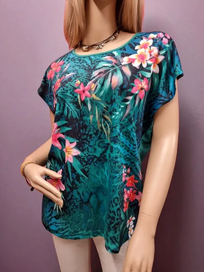 Atlas for Women T-Shirt fleuri vert * taille 38/40 * - photo numéro 4