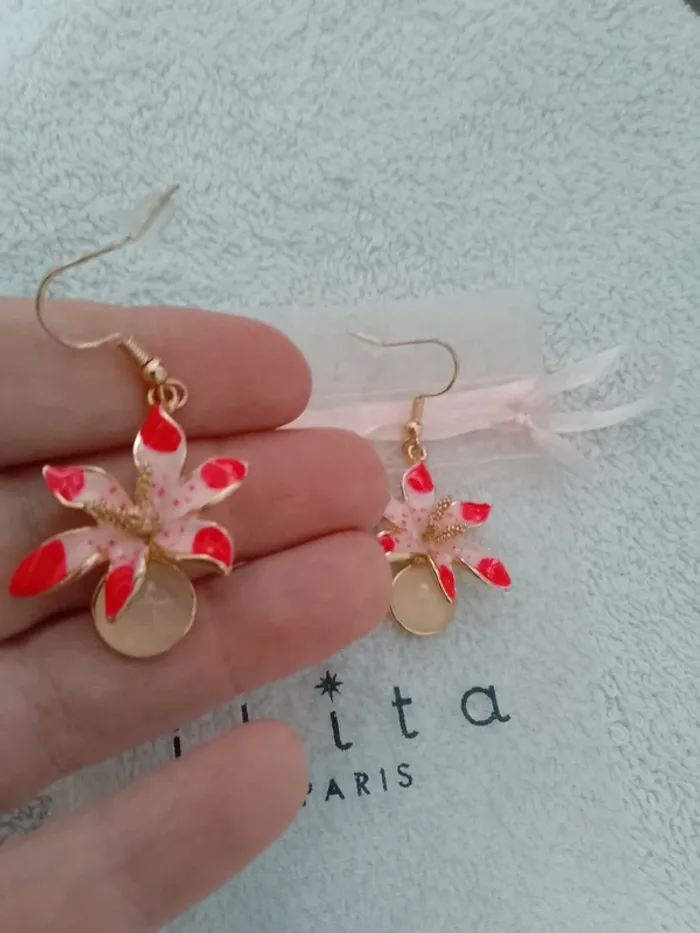 Boucles d'oreilles fleurs bohèmes - photo numéro 2