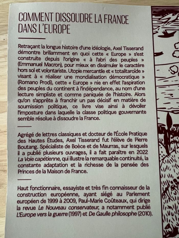 Livre Comment Dissoudre la France dans l’Europe – Axel Tisserand – Bon État - photo numéro 6