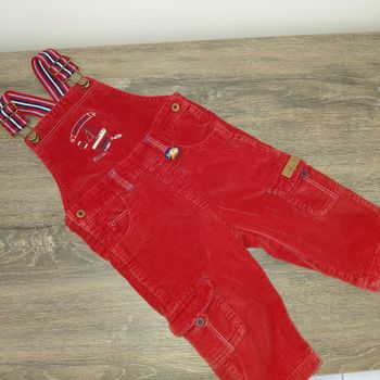 Sergent Major- Salopette velours rouge 12 mois