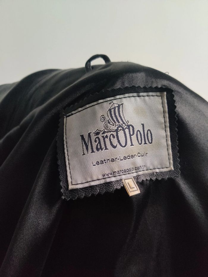 Veste noir en cuir d'agneau L - photo numéro 5