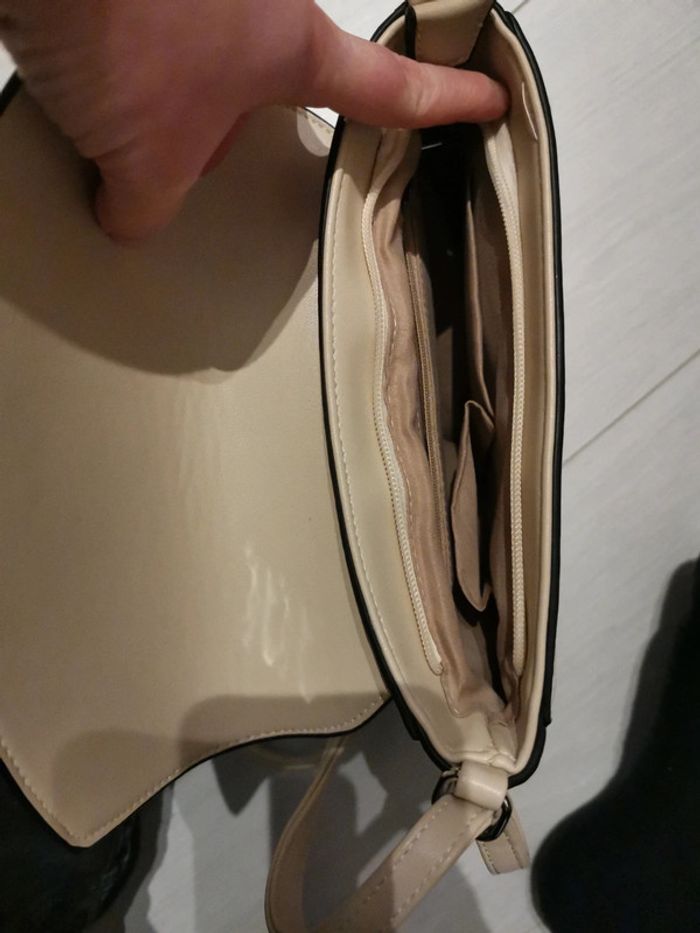 Sac à main bandoulière beige creme - photo numéro 4