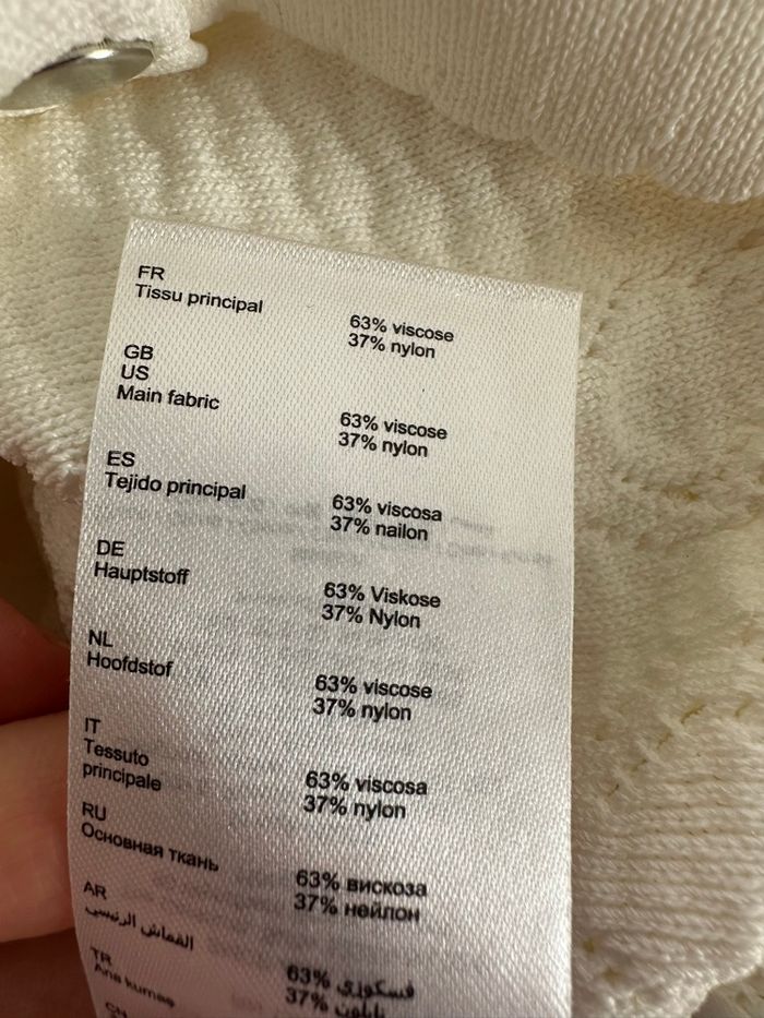 Cardigan en maille blanc crème Claudie Pierlot T2 38 M - photo numéro 5