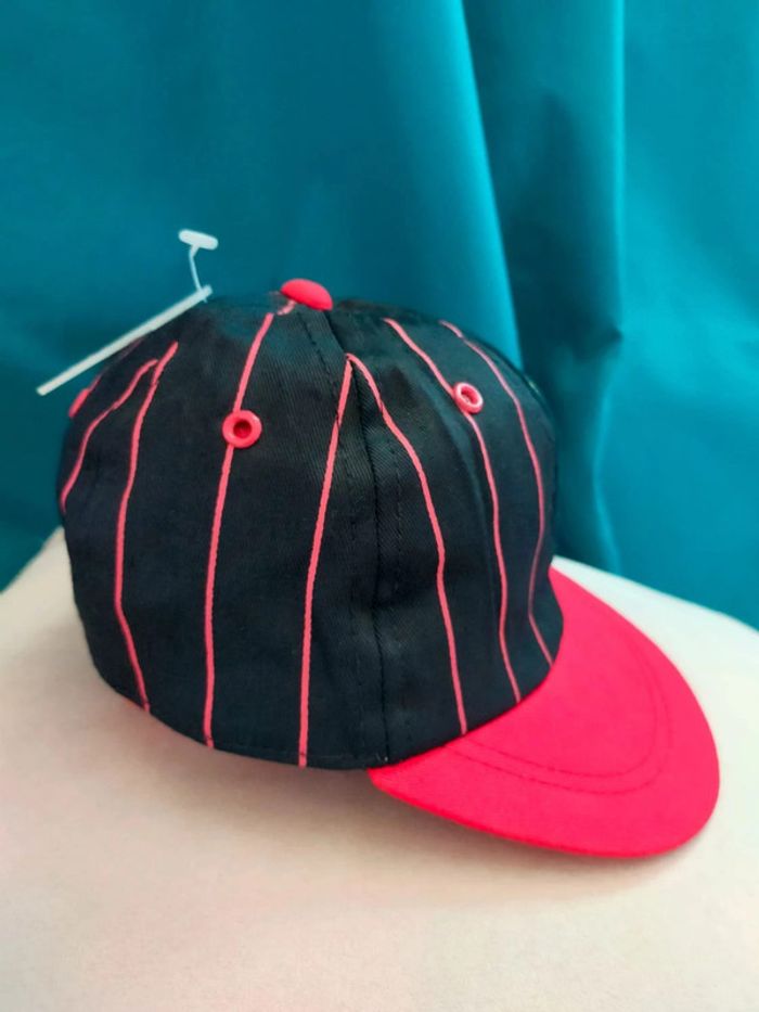 Casquette enfant noire et rouge LA Baseball – 100 % coton – Taille 45 cm - photo numéro 4