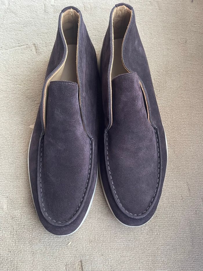 Mocassins homme Premium – Daim Aubergine 🍇 - photo numéro 2