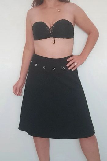 Jupe mi-longue nid d abeille