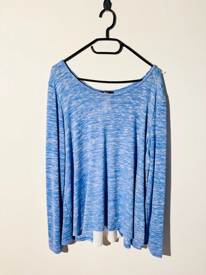 Blouse Femme Bleu Chinée Taille XL