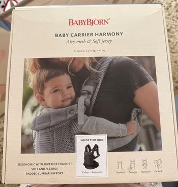 Porte-bébé BabyBjörn Harmony Mesh 3D gris anthracite
