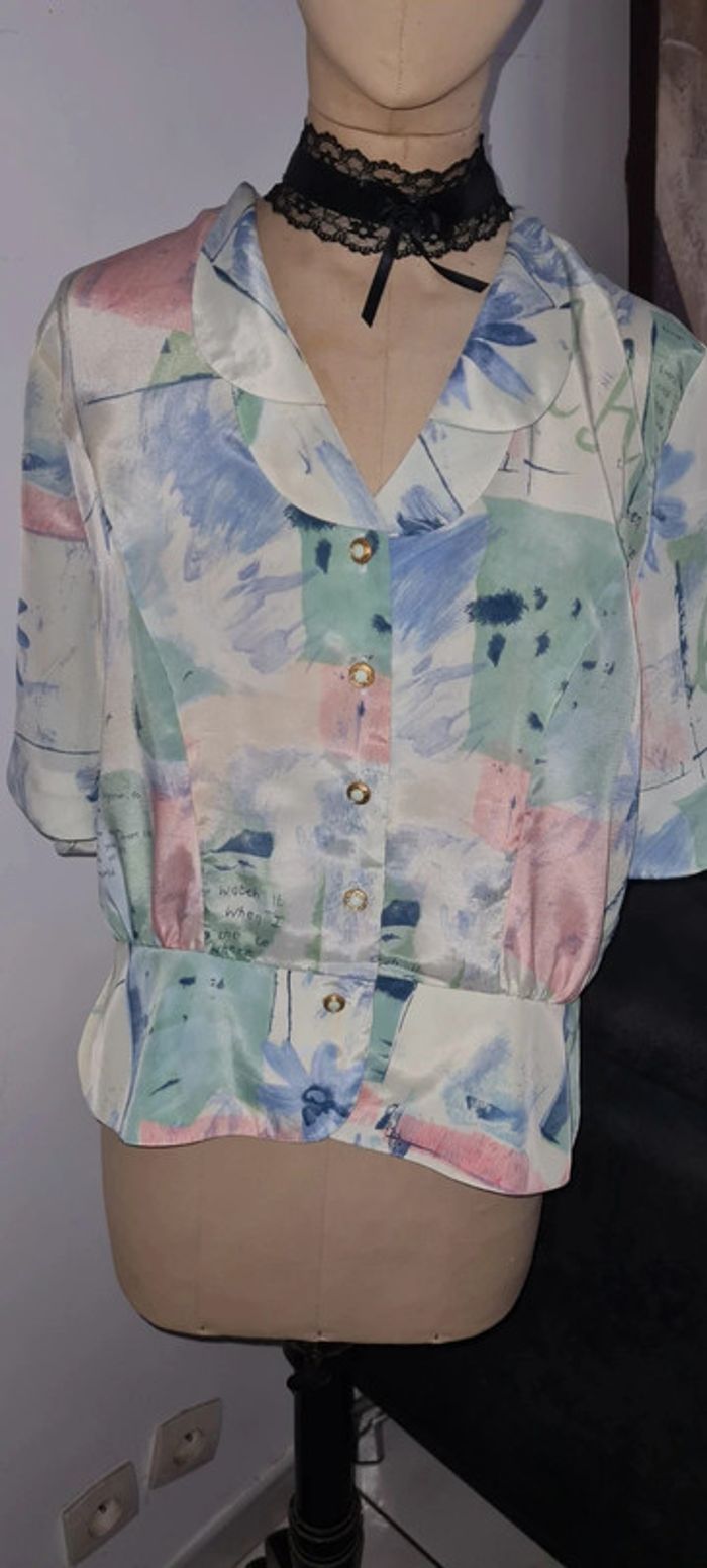 Chemise blouse vintage 42 col Claudine