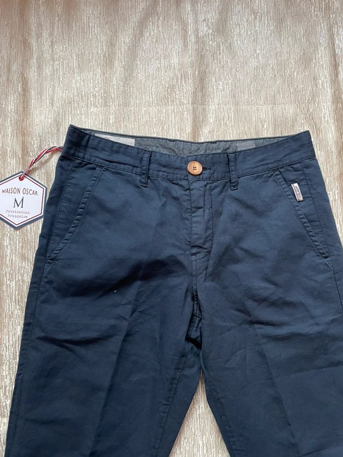 Pantalon chino bleu marine taille 36 Maison Oscar - photo numéro 3