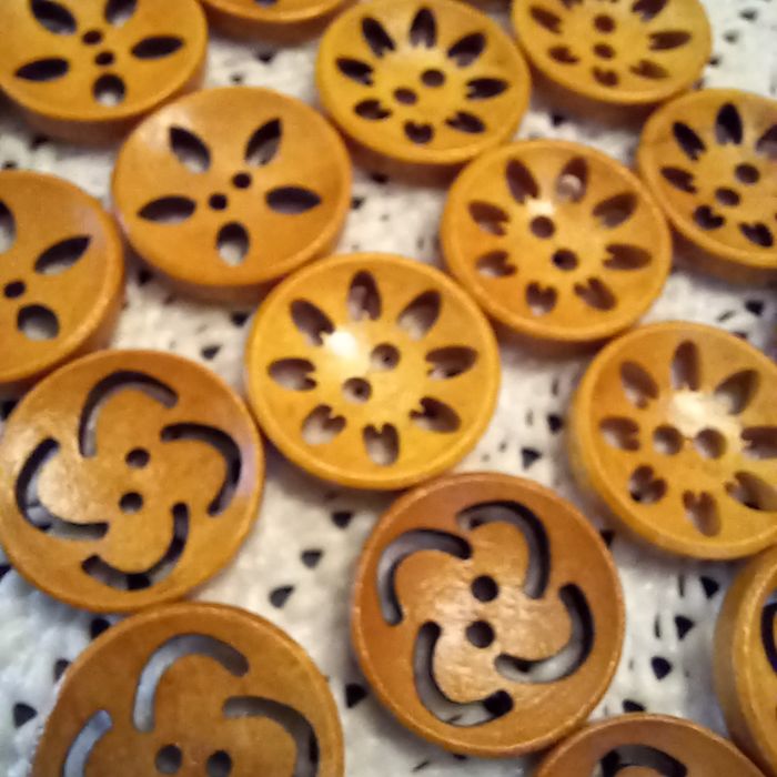 27 boutons en bois 20 mm - 2008bta122 - photo numéro 2