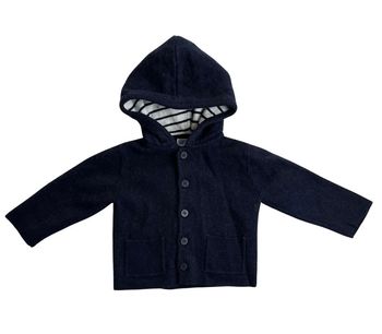 Gilet à capuche chaud en laine bleu marine Jacadi pour bébé 12 mois (74 cm)
