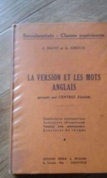 La version et les mots anglais