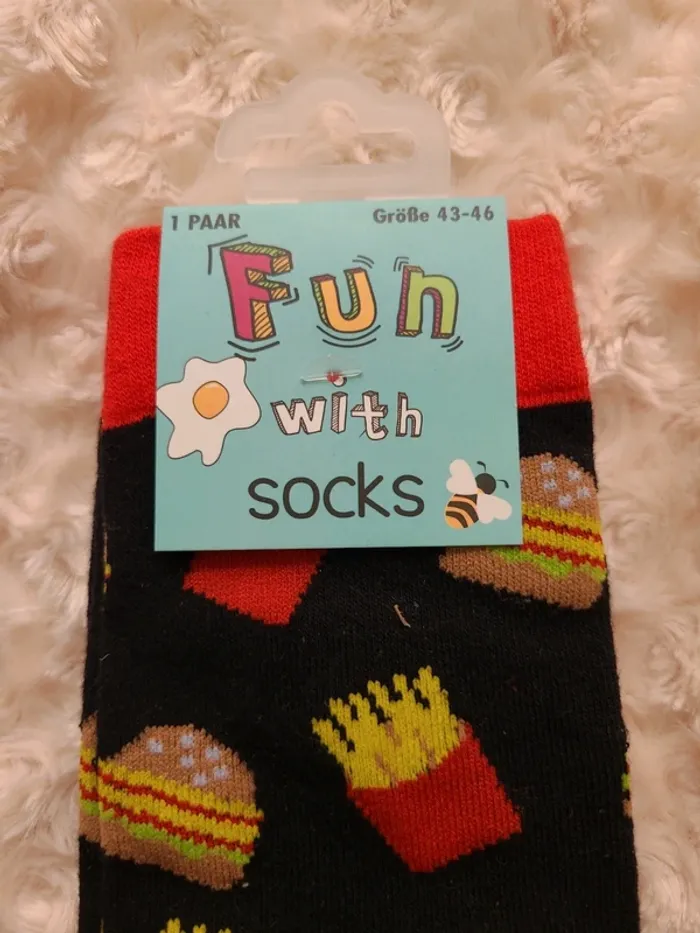 1 paire de chaussette frites burger Neuve - photo numéro 2