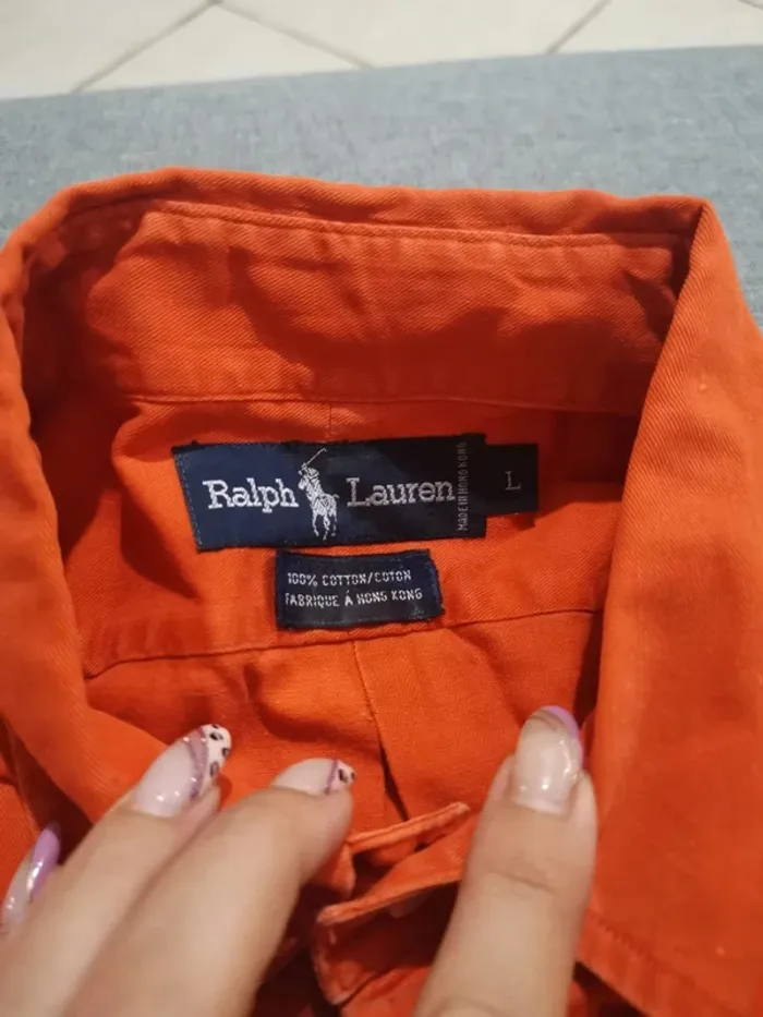 C60 chemise orange Ralph Lauren L - photo numéro 6