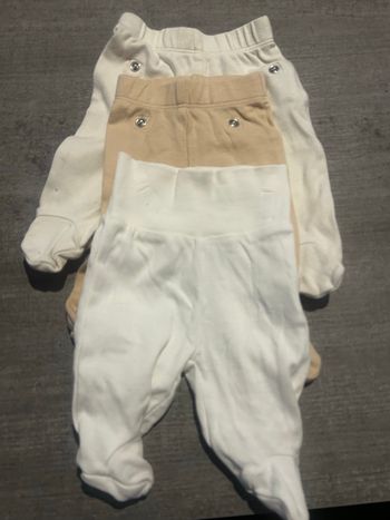 Lot de 3 pantalons avec pieds 0 et 1 mois 