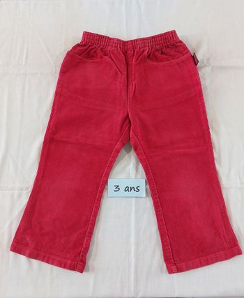 Pantalon velours rouge taille 36 mois/3 ans