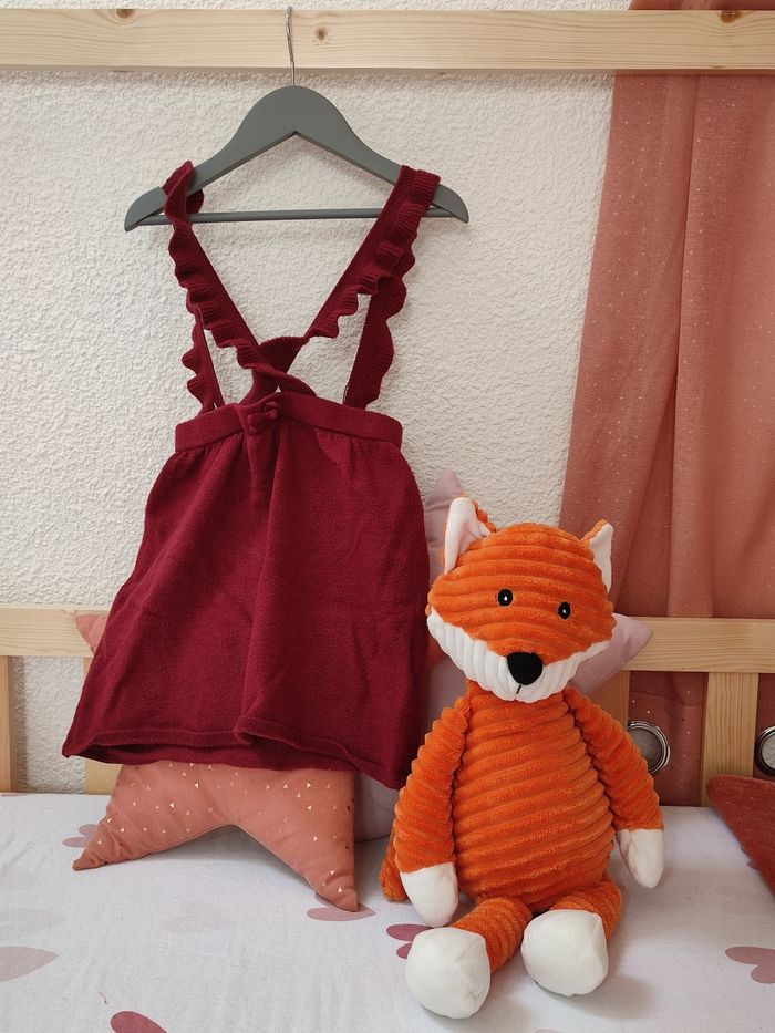 Robe/Jupe avec bretelles - Grenat - 36 mois - Très bon état - Kiabi - photo numéro 3