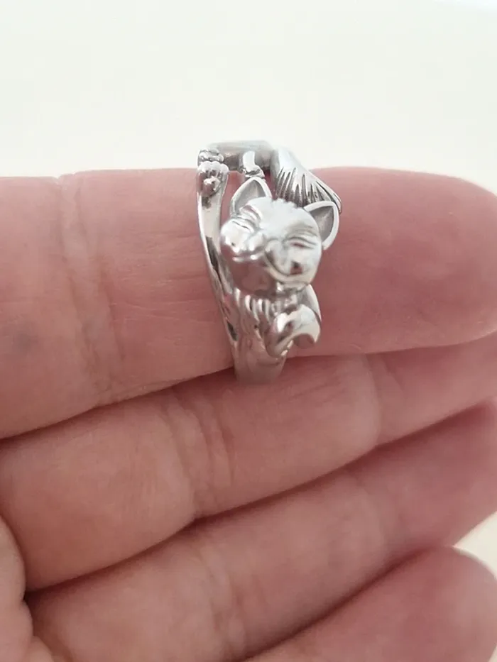🐱 Bague en argent 925 motif chat 🐱 - photo numéro 2