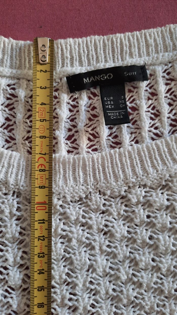 Pull-over ajouré blanc taille S - photo numéro 14