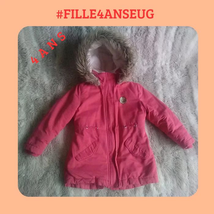 Manteau fille hiver parka 4 ans ou 102 cm - Vertbaudet