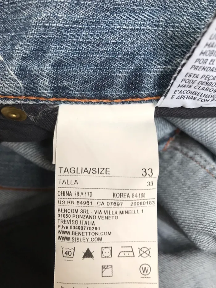 Jean bleu Sisley - Taille 33/34 - photo numéro 5