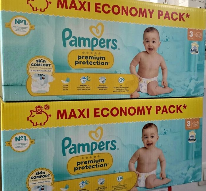 224 couches pampers premium taille 3