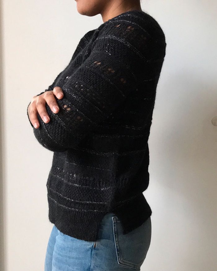 Pull ras du coup en maille ajourée - photo numéro 3