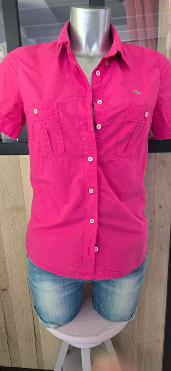 Chemisette Lacoste rose femme Taille 38 - photo numéro 4
