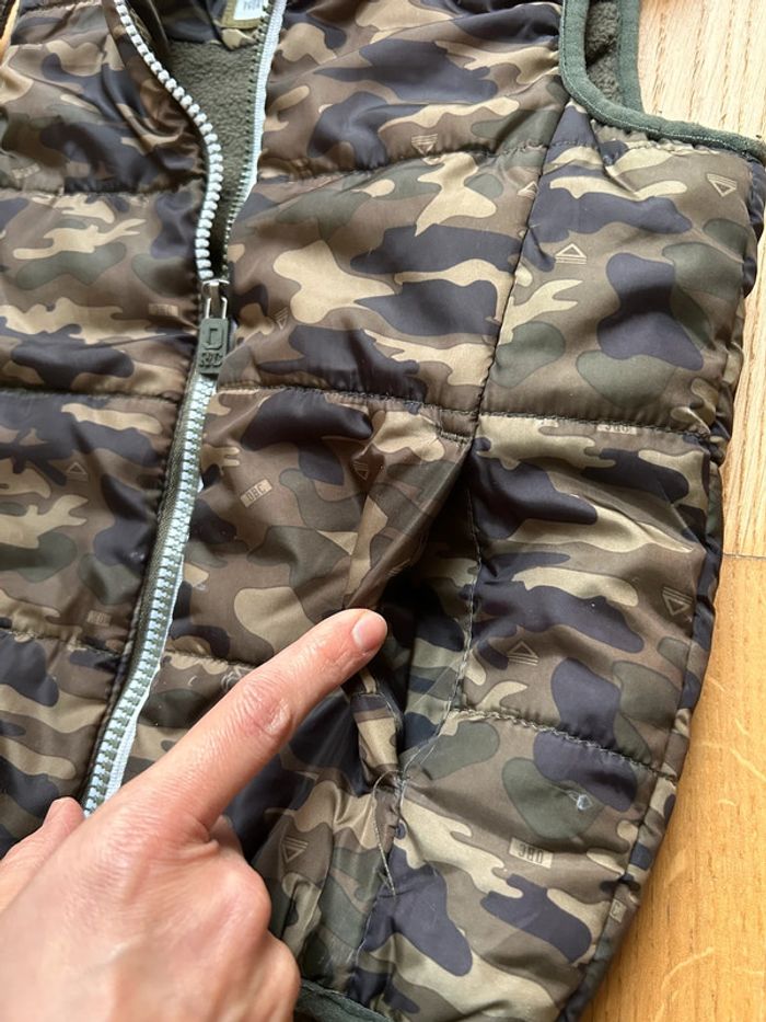 Doudoune sans manches à capuche doublée polaire militaire garçon Orchestra - photo numéro 5