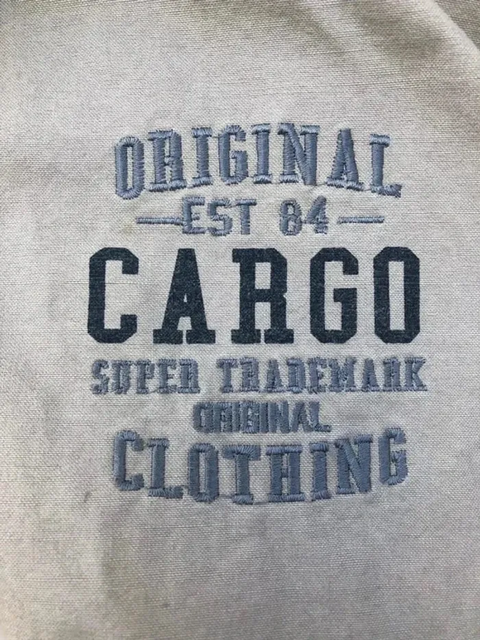 Cargo Vintage coat jacket hoodie beige camel Mens L - photo numéro 6