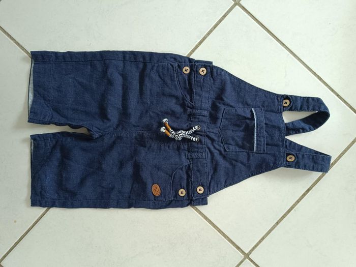 Salopette sans manche bleu marine garçon 36 mois Pat & Ripaton