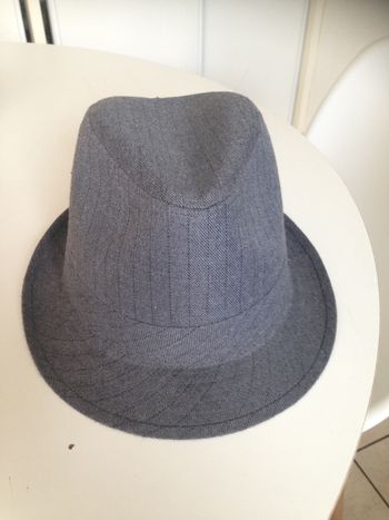 Chapeau gris tissus homme bono