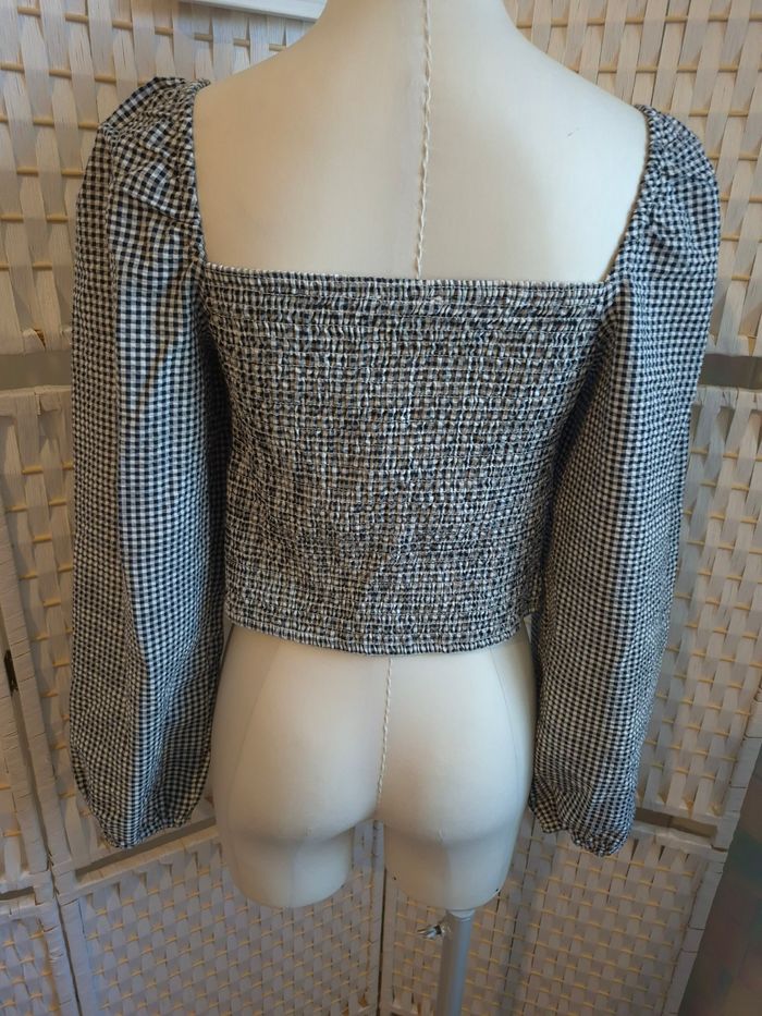 🖤 joli top Gingham à manches bouffantes BZB femme TL / 40 🖤 - photo numéro 4