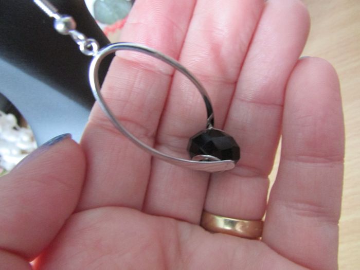 Boucles d'oreilles évolutives + perles cristal noir Zabok - photo numéro 4