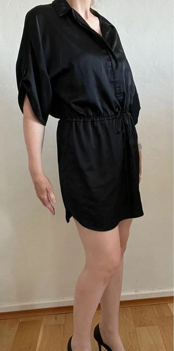 🖤 Robe chemise noire brillante - Suiteblanco - Taille M 🖤