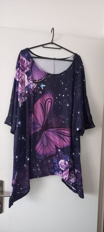 Tunique violette bas asymétrique