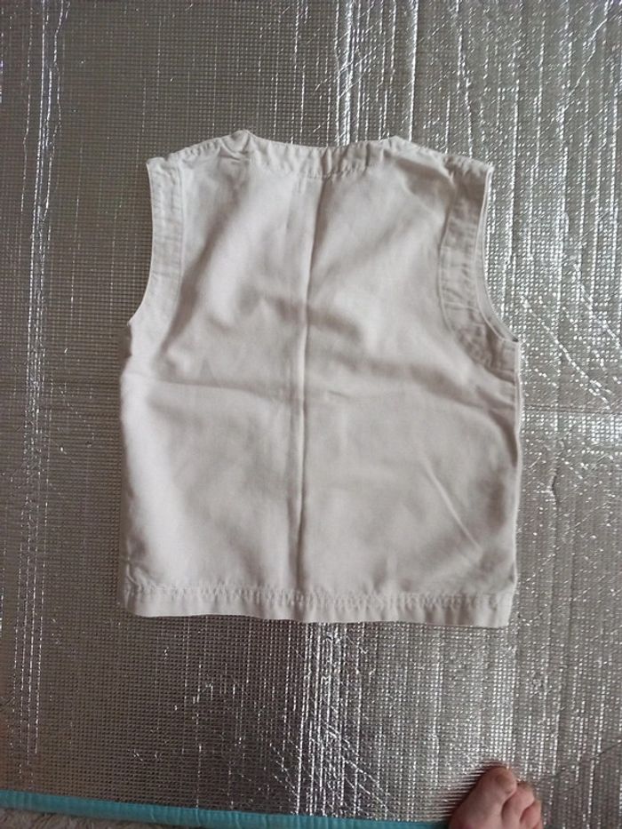 Gilet coton lin 8ans Okaidi beige - photo numéro 5
