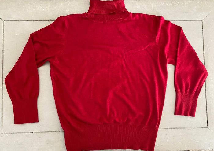 Pull col roulé Cintre à Cintre en maille rouge vif taille 7 L ou XL - photo numéro 8
