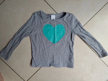 T shirt coeur brillant