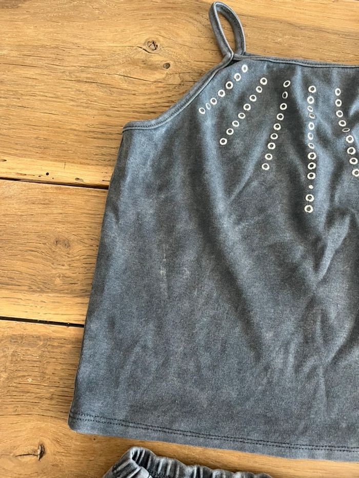 Ensemble débardeur et short gris Zara - photo numéro 2