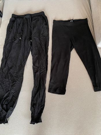 Pantalon fluide noir + pantacourt 36/38 ou ado 12/16 ans