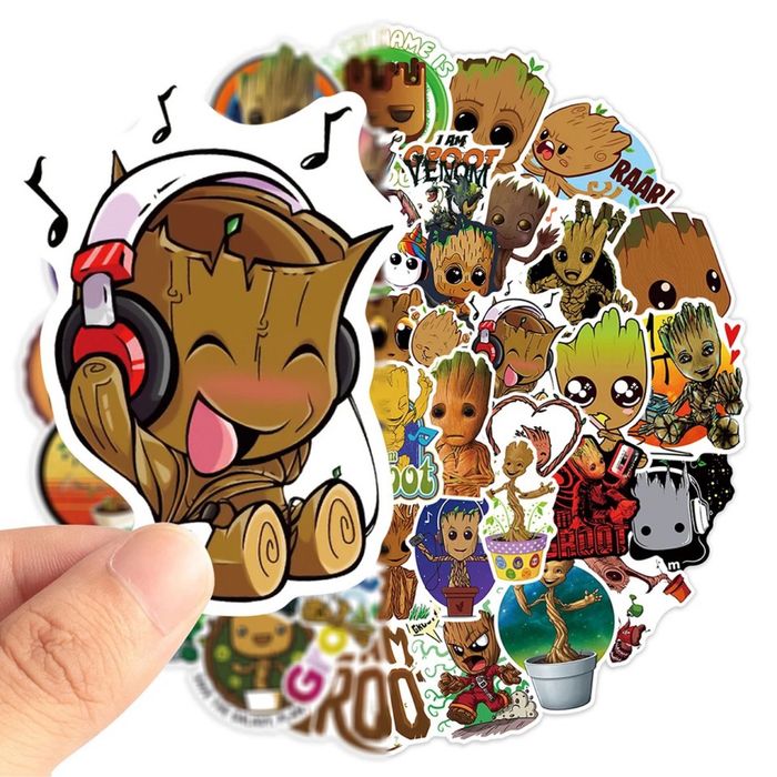 Autocollant les gardiens de la galaxie groots waterproof stickers loisir créatif décoration ordi téléphone - photo numéro 3