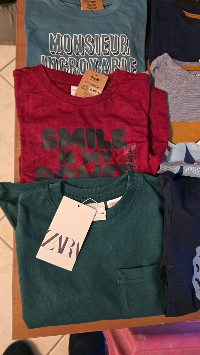 NEUFS (TOUS NON PORTÉS) 🏷💙😍🤩superbe lot Tee-shirts ML 4 ans garçon - photo numéro 6