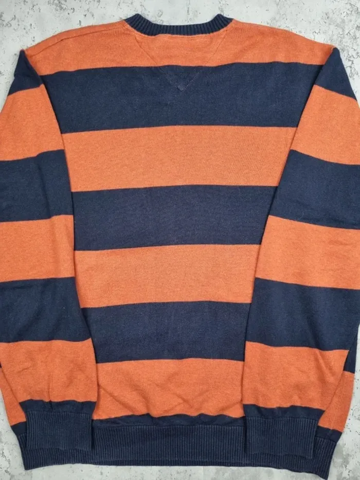 Pull col V rayé Tommy Hilfiger XL Homme – Style vintage chic, très bon état - photo numéro 4