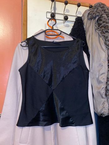 Top etam noir brillant