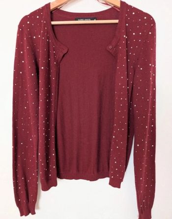 Cardigan bordeaux Galeries Lafayette
