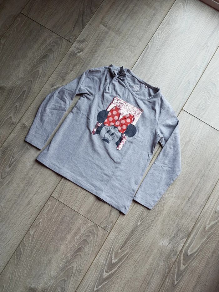 T shirt manches longues taille 5ans, Minnie - photo numéro 3
