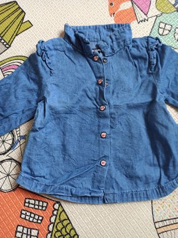 Chemise en jean boutons poissons